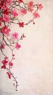 粉色花枝装饰图