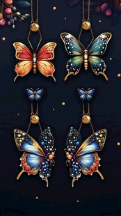 绚丽蝴蝶珠宝吊坠饰品