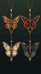 多彩蝴蝶造型精美吊坠