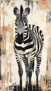 斑马艺术画 独特纹理风格
