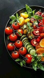 新鲜蔬果拼盘 色彩缤纷