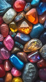 多彩宝石堆叠展示