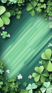 三叶草环绕的清新背景