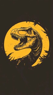 咆哮的霸王龙插画图案