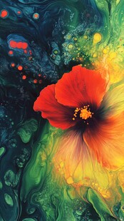 梦幻花卉抽象艺术画作