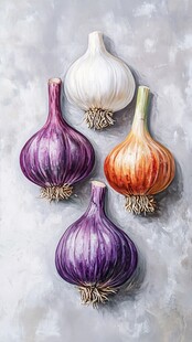 多彩大蒜静物图