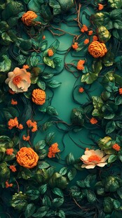 绿底繁花 绚烂植物装饰图景