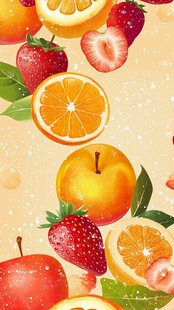 缤纷水果图案背景图
