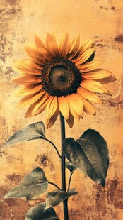 复古风向日葵特写