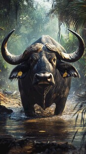 丛林中霸气的水牛