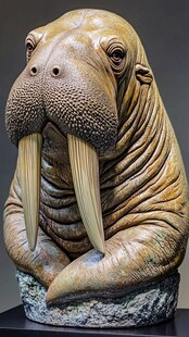 海象雕塑艺术品展示