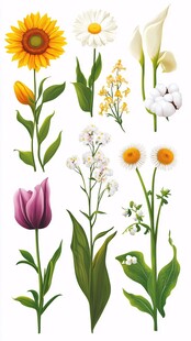 多样花卉插画集合