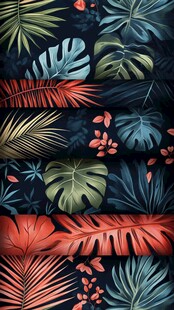 热带植物叶脉纹理图案