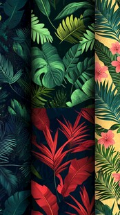 热带植物图案背景集合