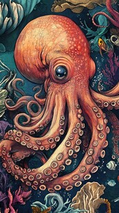 深海中的奇幻章鱼