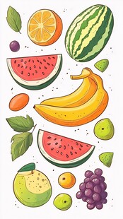 缤纷水果插画