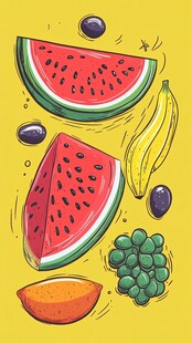 缤纷水果插画