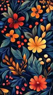 复古花卉图案背景设计