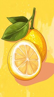 鲜柠檬插画 清新多汁的诱惑