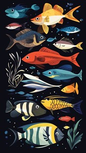缤纷多彩的海洋鱼类集合