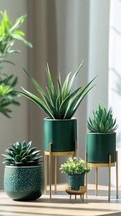 绿色多肉盆栽摆件组合