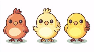 三只可爱小鸡卡通形象