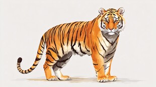 站立的斑斓猛虎