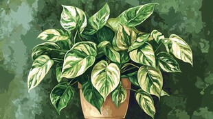 绿叶盆栽 清新自然之美