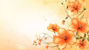 橙色花卉背景图