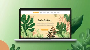 绿色植物主题的电脑网页界面