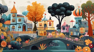 梦幻童话小镇风景