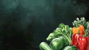 多彩新鲜蔬菜插画