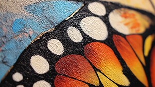 蝴蝶翅膀的绚丽色彩细节