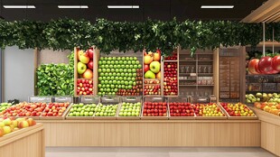 现代风水果超市陈列展示