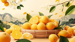 柑橘满篮 山野清新之景