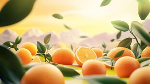 阳光果园中的新鲜橙子