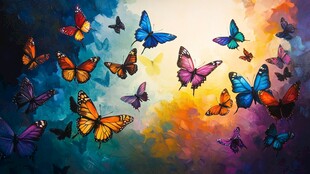 梦幻彩蝶纷飞图