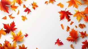 秋日枫叶飘落背景图