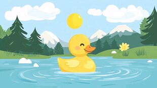 小黄鸭畅游山水间