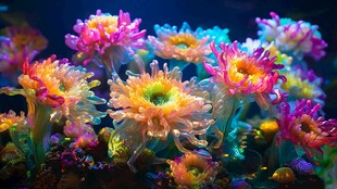 梦幻多彩海底海葵绽放