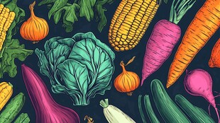 多彩蔬菜插画