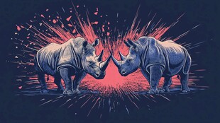 双犀对峙 迸射力量火花