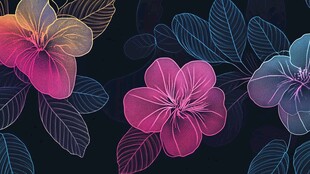 梦幻炫彩花卉图案背景