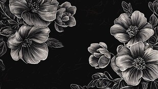 黑白花卉图案设计