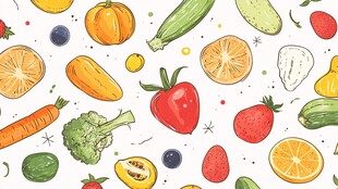 缤纷蔬果插画图案