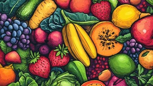 缤纷多彩的水果插画盛宴