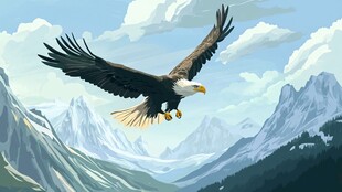 翱翔山间的雄鹰