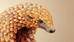 艺术风穿山甲头部特写