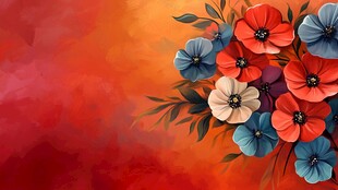 绚丽花卉背景图