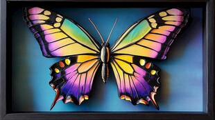 梦幻多彩立体蝴蝶艺术画